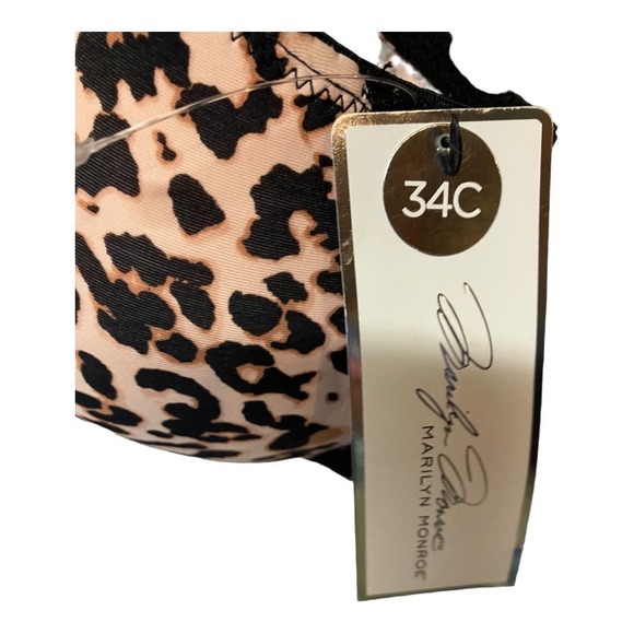 NWT Marilyn Monroe Bra 34C Leopard Animal Print Padded Lined Underwire Molded - Picture 4 of 4